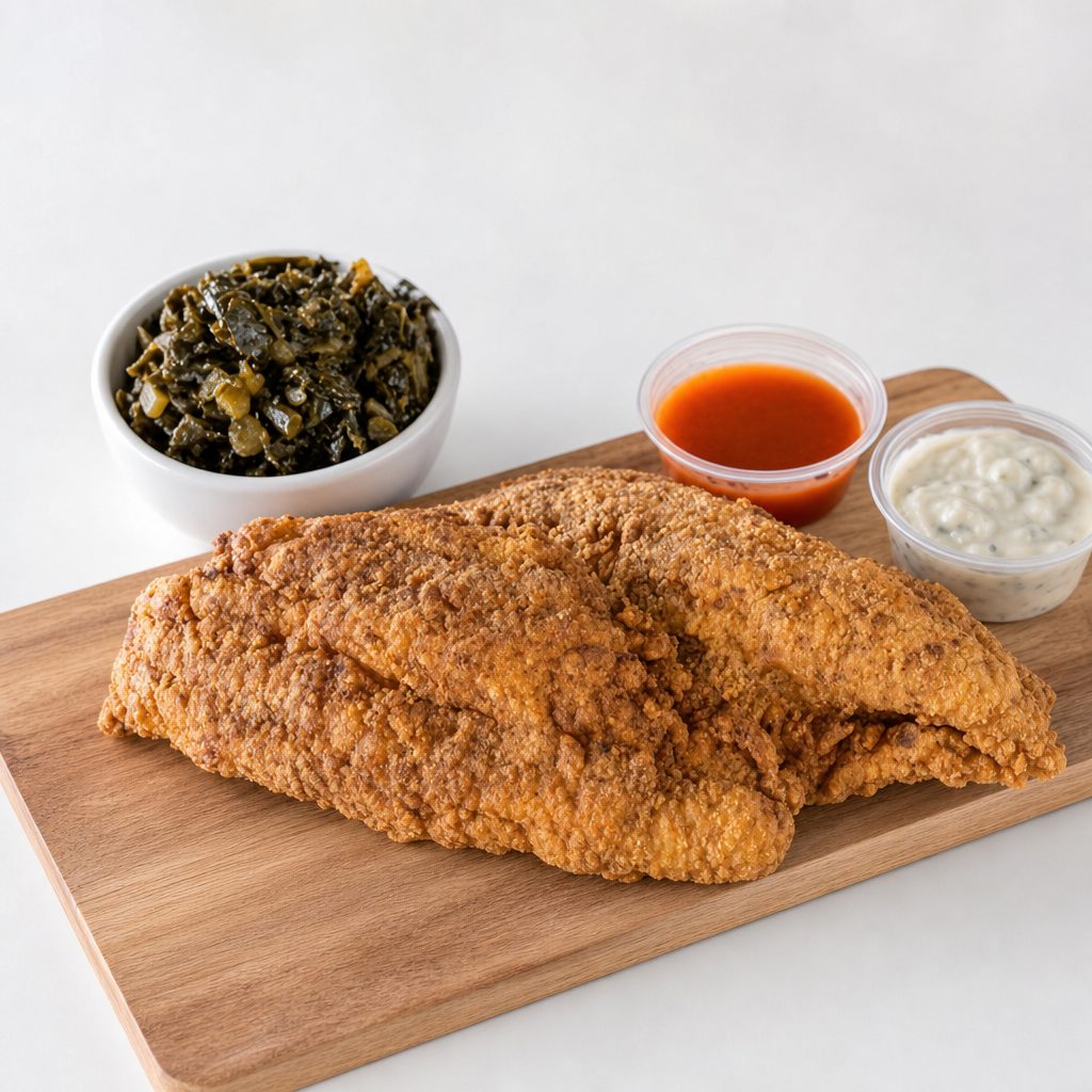 2 Pc Jumbo Catfish w/Side.